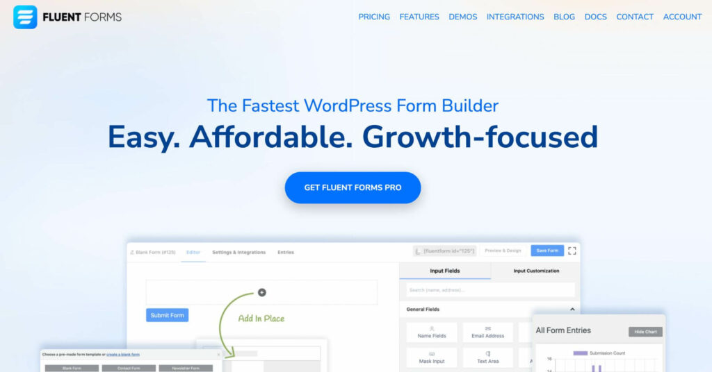 Fluent Forms landing Page