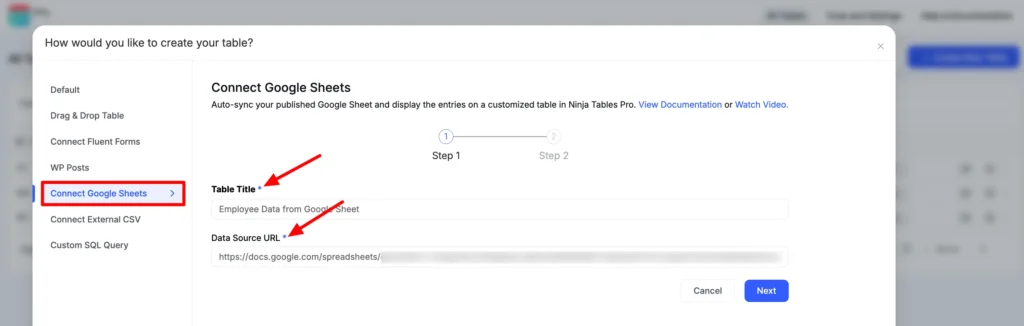 Google Sheet Integration 1
