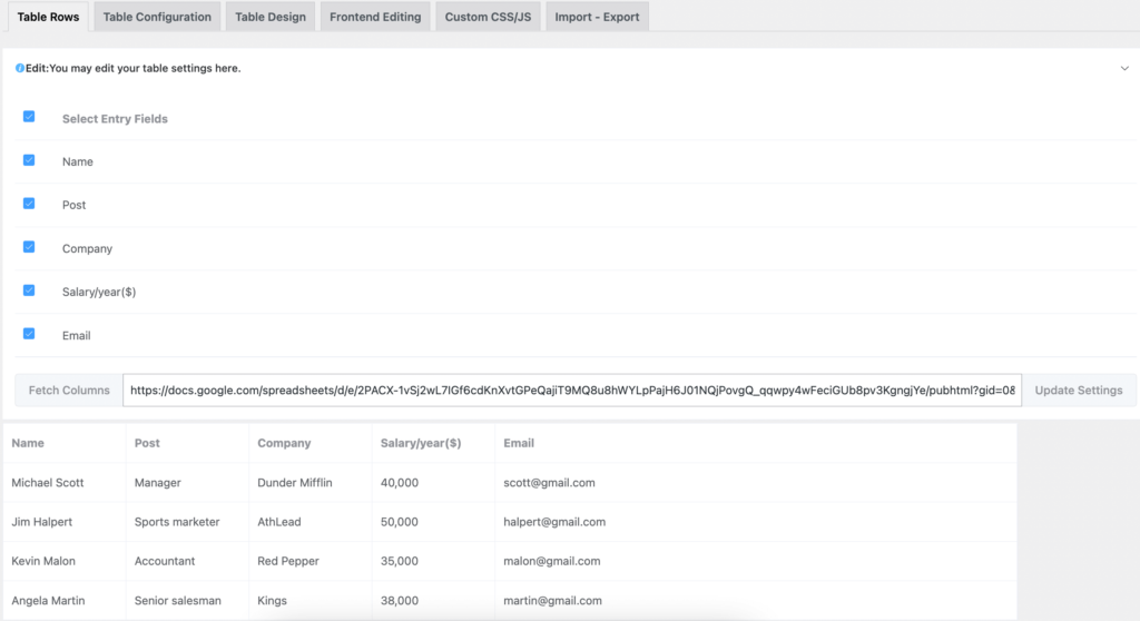 manage large data entries from google sheets