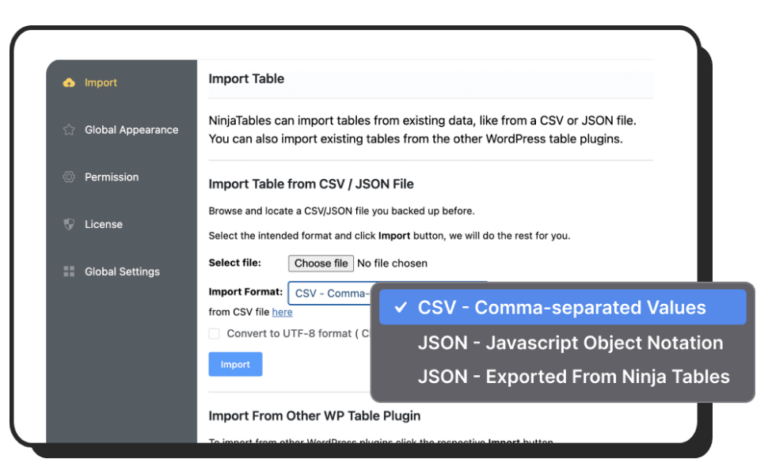 Ninja Tables Features | WordPress Table Builder