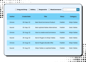Ninja Tables Features | WordPress Table Builder