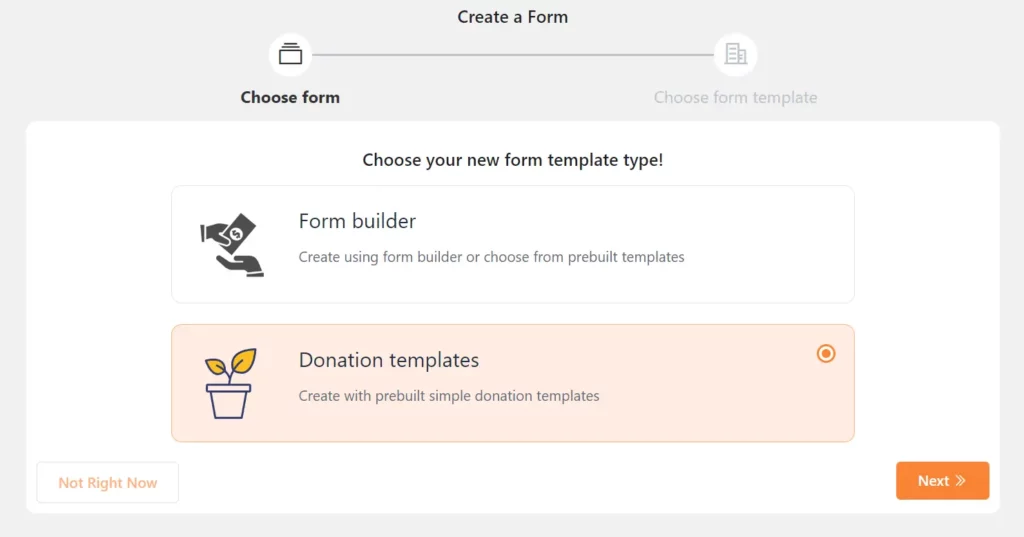 Donation form builder dashboard of Paymattic