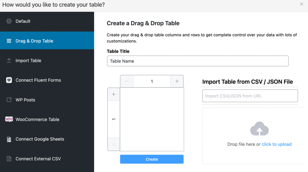 import table from url