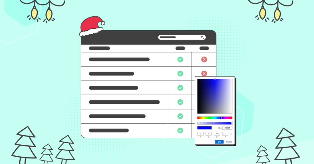 Designing Data Tables for Christmas
