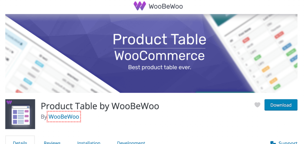 Product Table by WooBeWoo