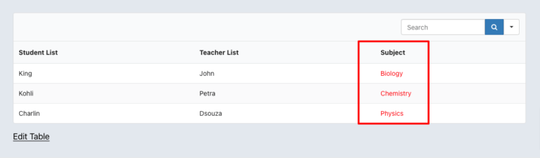 Advanced Table Column Settings - Ninja Tables Columns