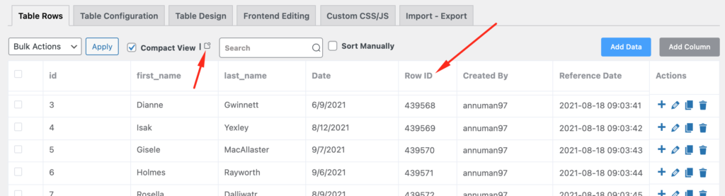 advanced shortcode in table