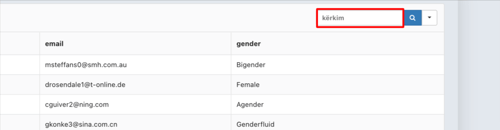 language in tables