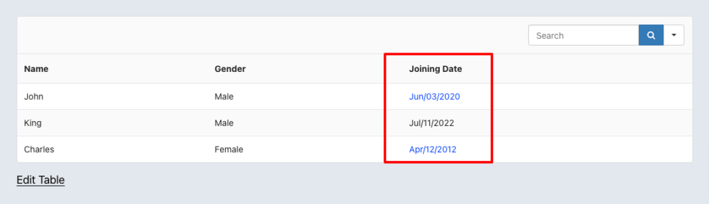 Table preview numeric formatting