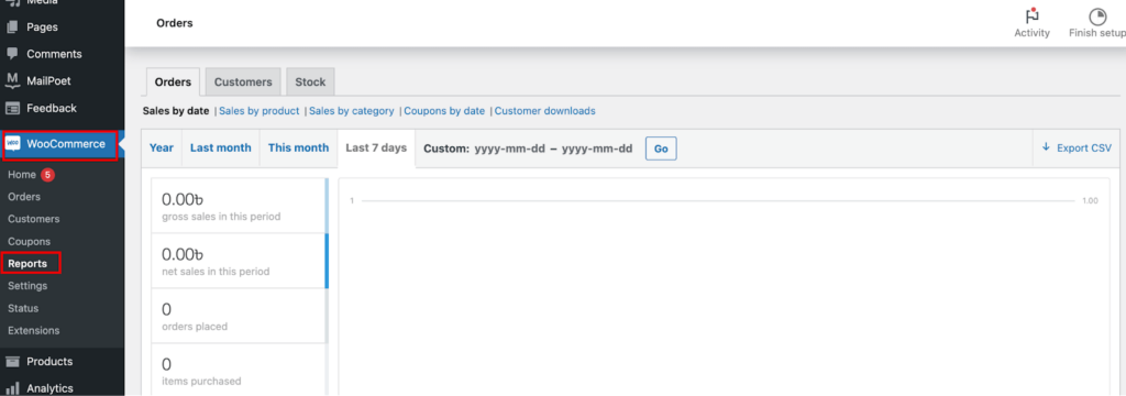 WooCommerce Reports