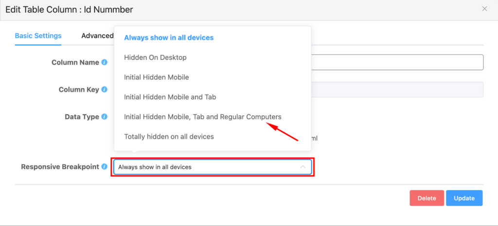 Responsive Breakpoint Ninja Tables