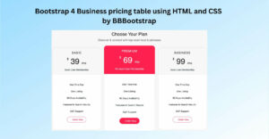 Bootstrap 4 Business pricing table by BBBootstrap