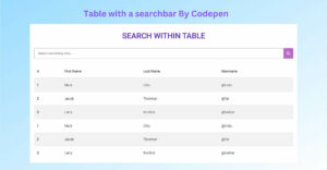 Table With a searchbar by codepen