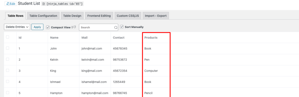 use sql table data as autocompletecustomsource ... Create Table from Custom SQL - Ninja Tables