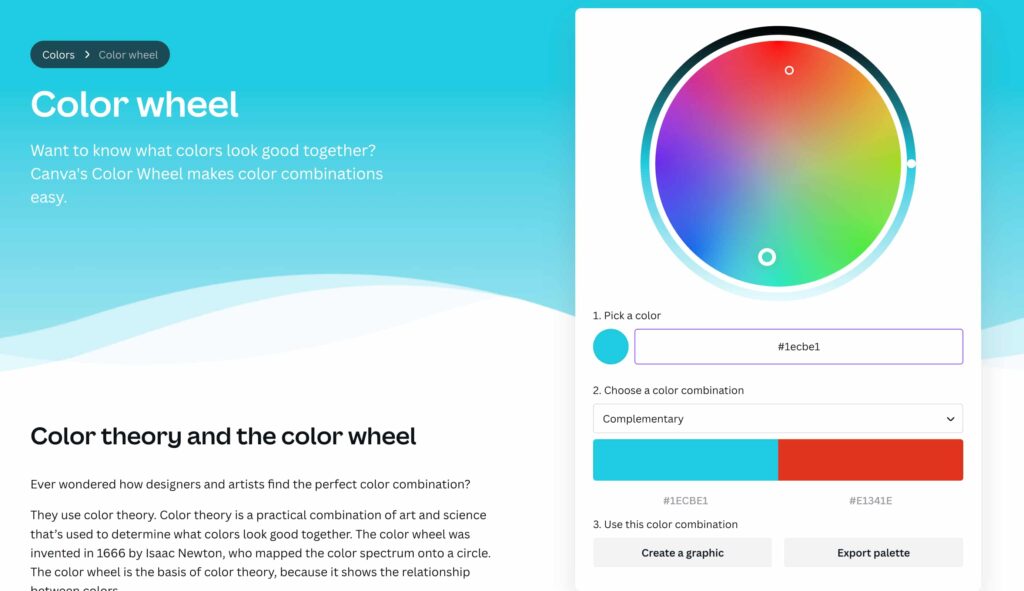 canva color palette wheel