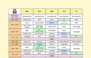 Class Schedule Table