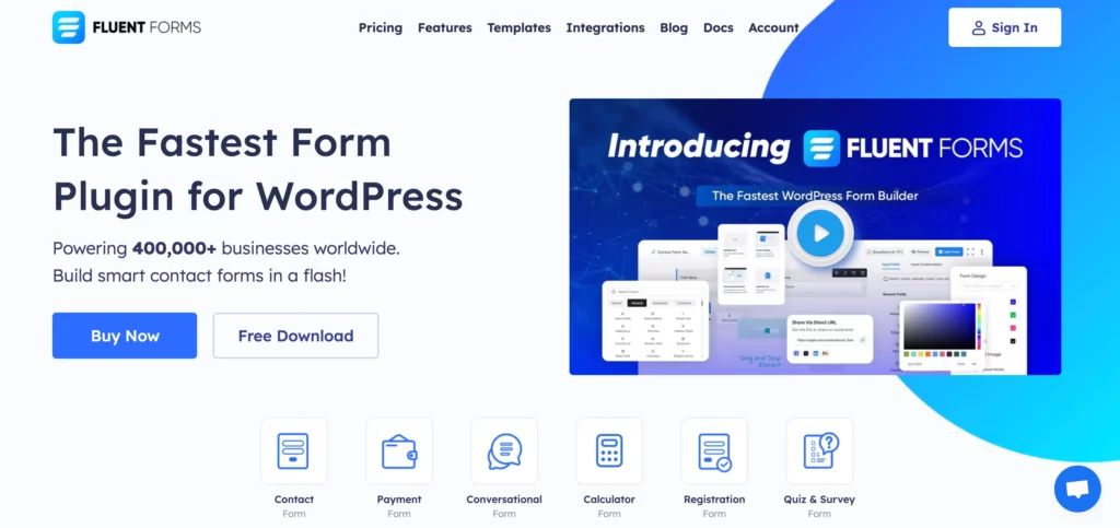 FluentForms Dashboard