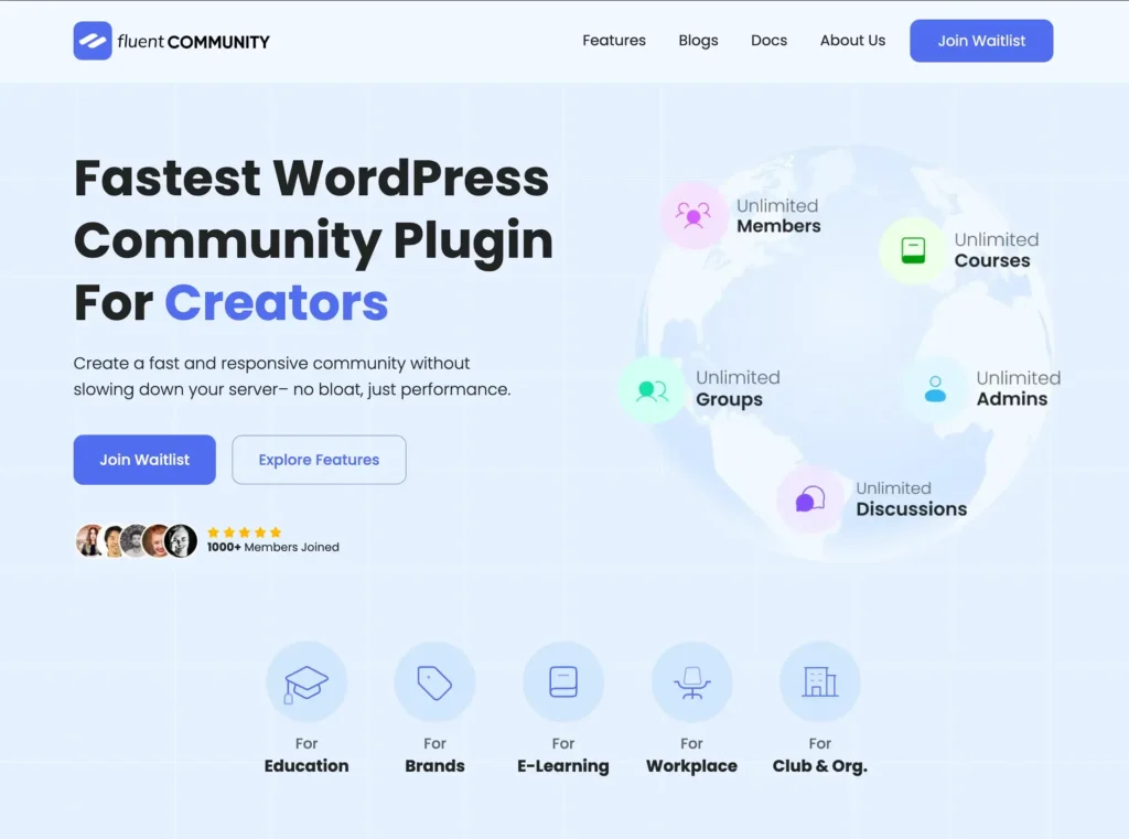 FluentCommunity homepage