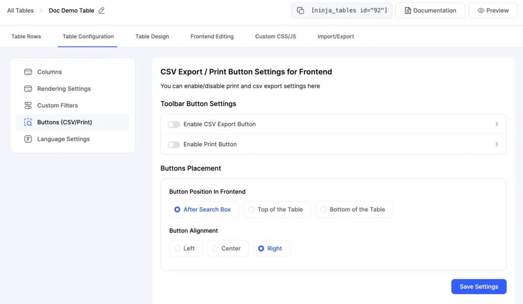 New Ui button-csv