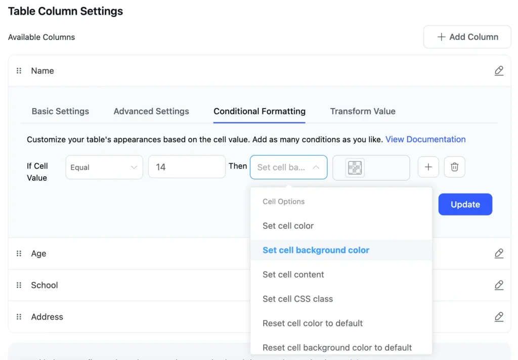 New Ui conditional formatting tab