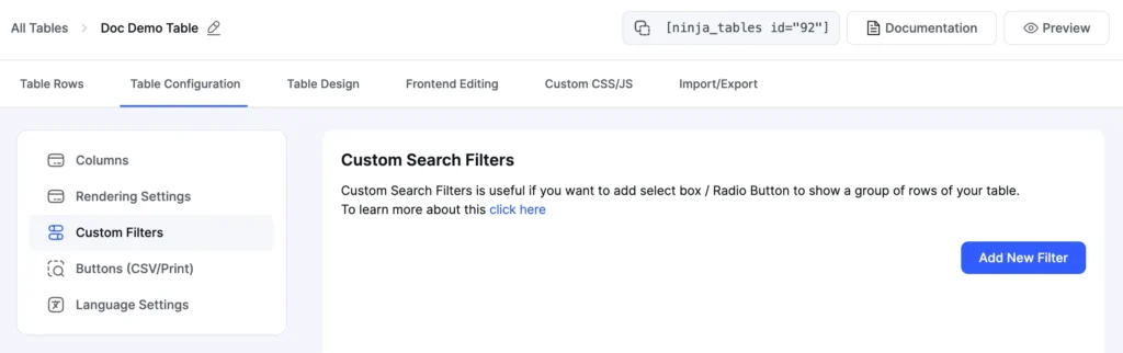 New Ui custom filter tab