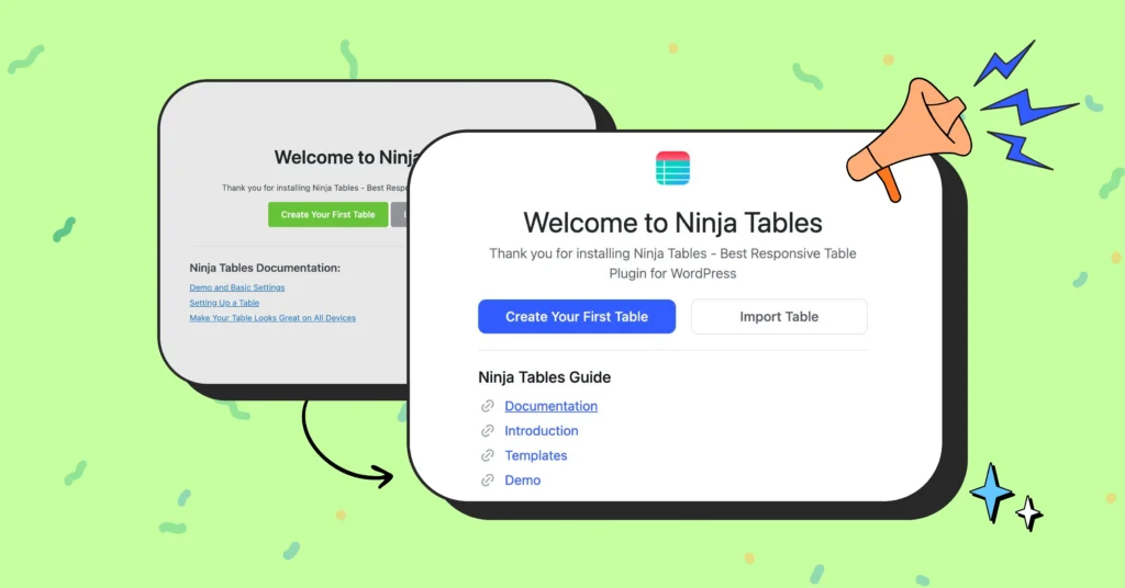 Ninja Tables new UI
