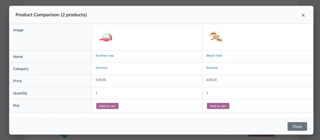 Bulk compare WooCommerce 3