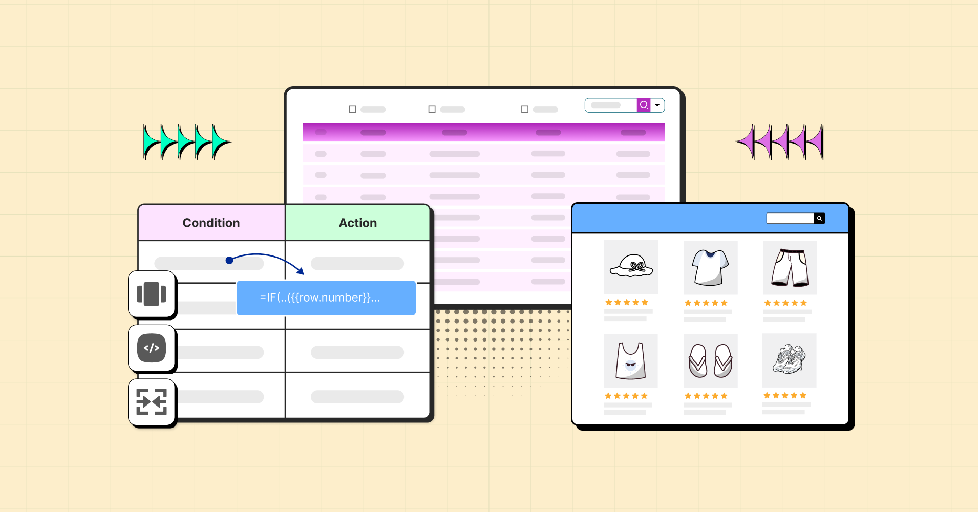 Decision Table, Data Table, Display Table