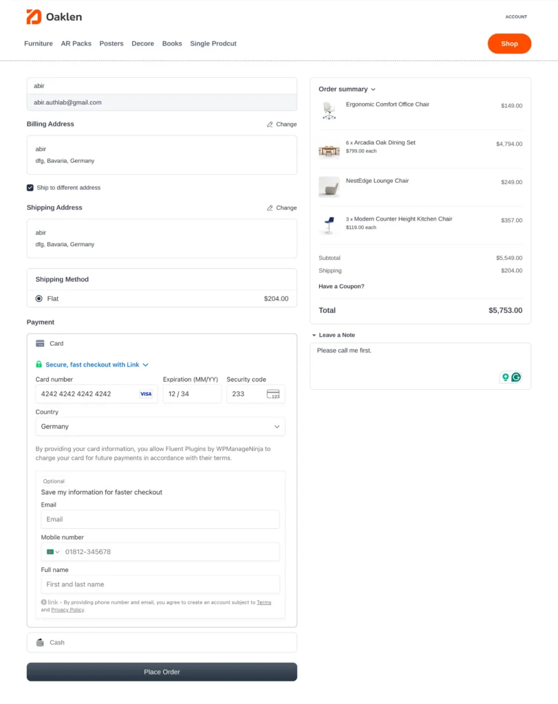 FluentCart_Checkout_page