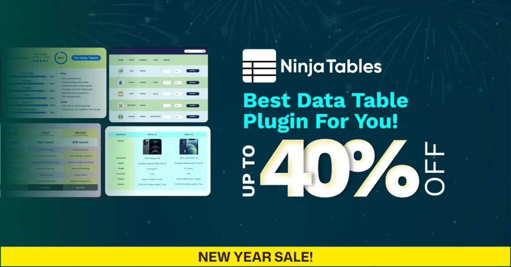 new year Ninja Tables