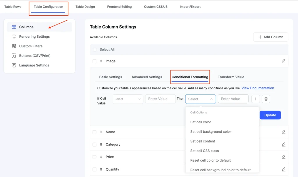 Add Conditions in Cells
