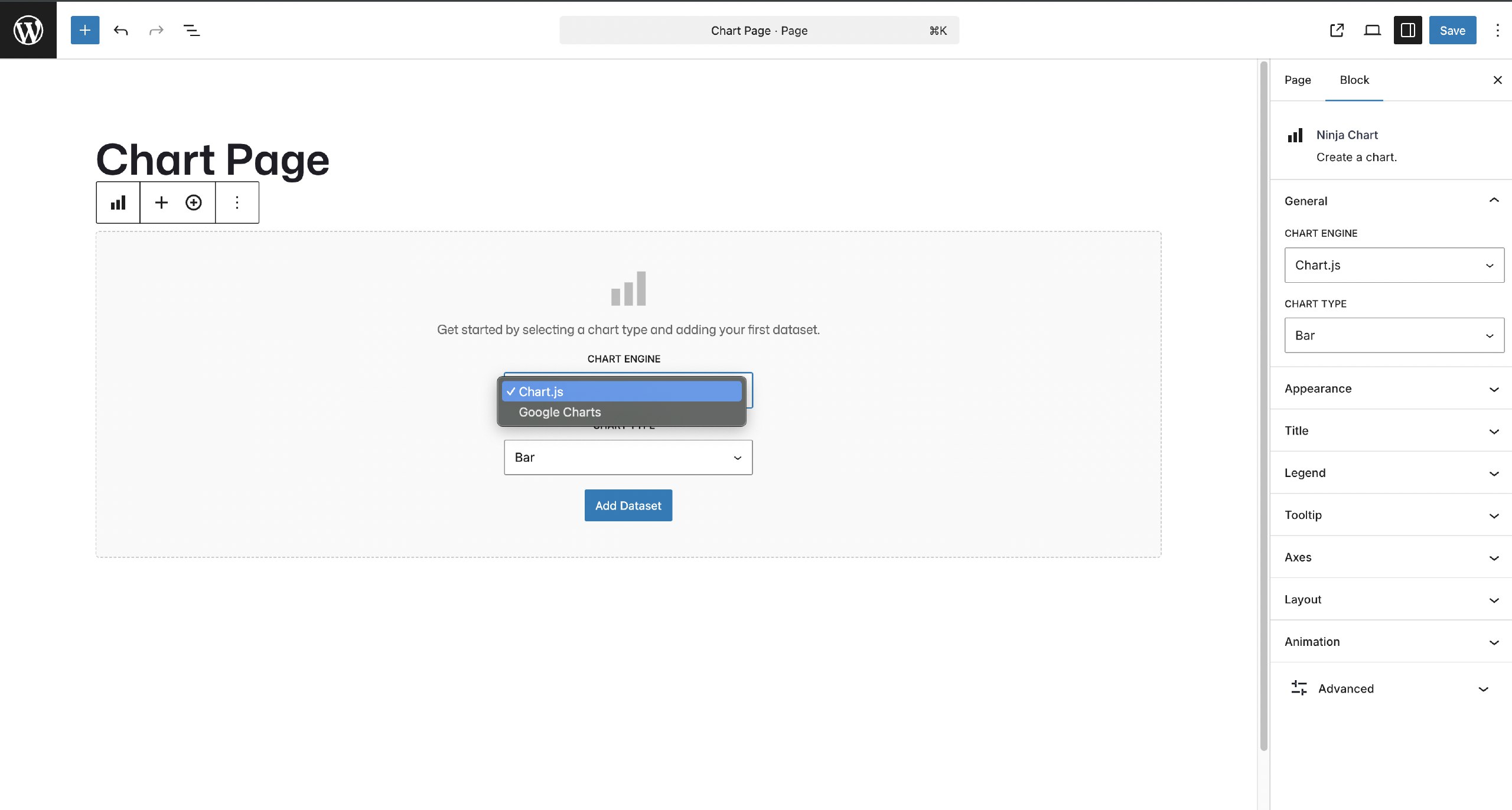 Chart engine support