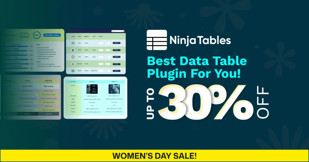 Ninja Tables Women's Day discount 2026