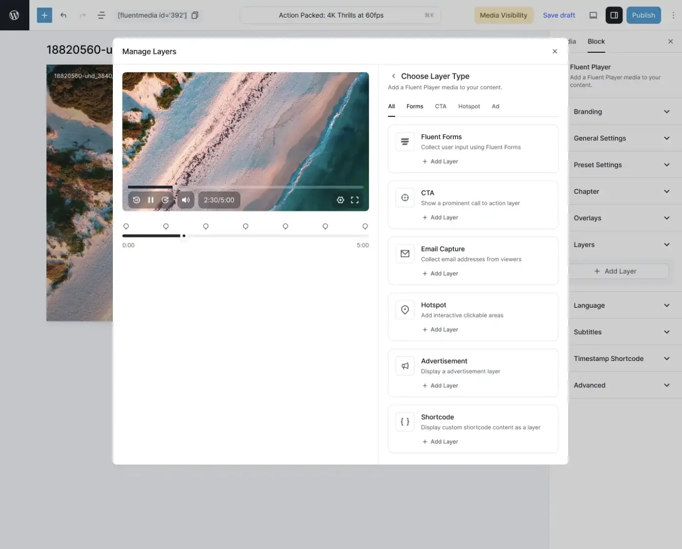 Choose Interactive layers in FluentPlayer