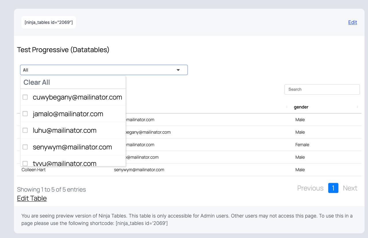 Dynamic-select support for custom filters in DataTables mode