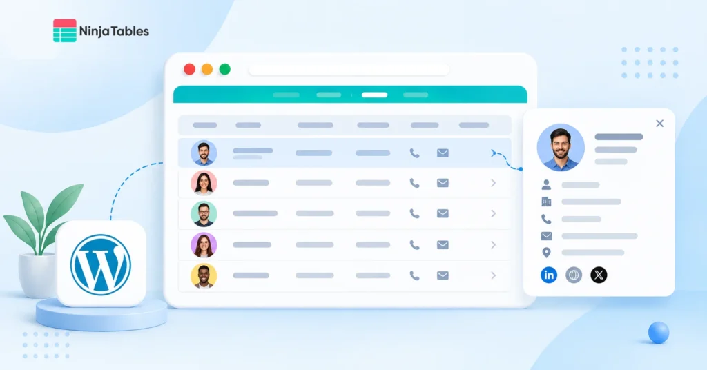 Create A Employee Directory Template with Ninja Tables