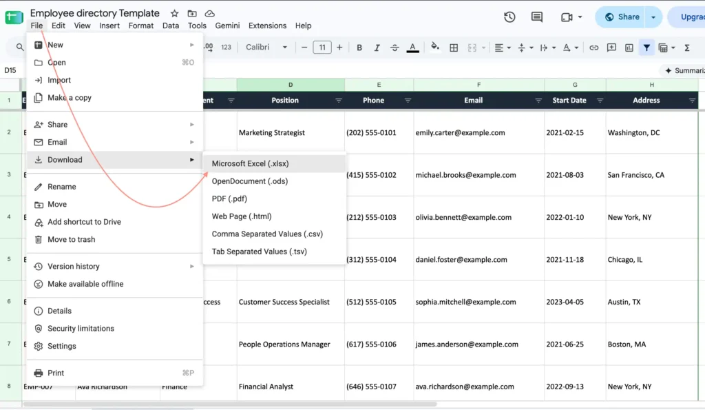 Download the Excel file as .xlsx 
